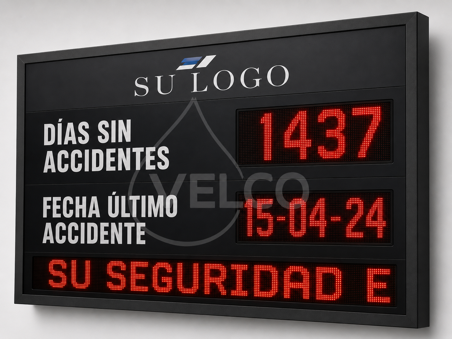 Tablero industrial de días sin accidentes