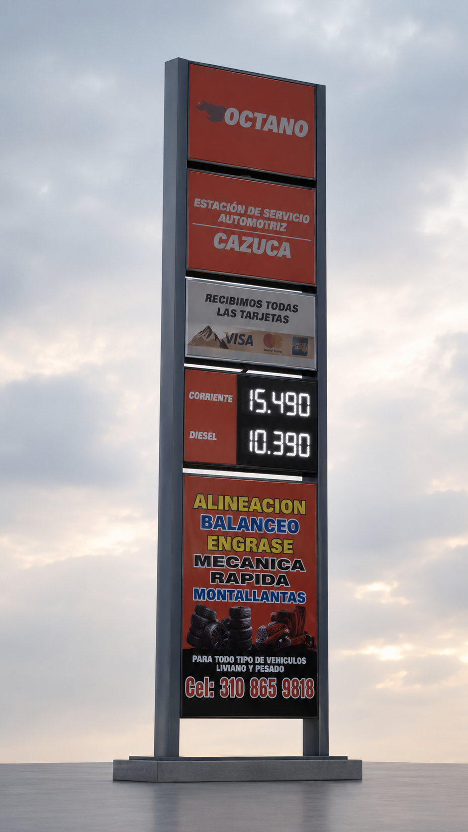 Numeradores de precios para gasolineras